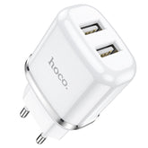 Laadija Hoco N4 2 USB-porti 2.4A (valge) — SkyMobile e-pood