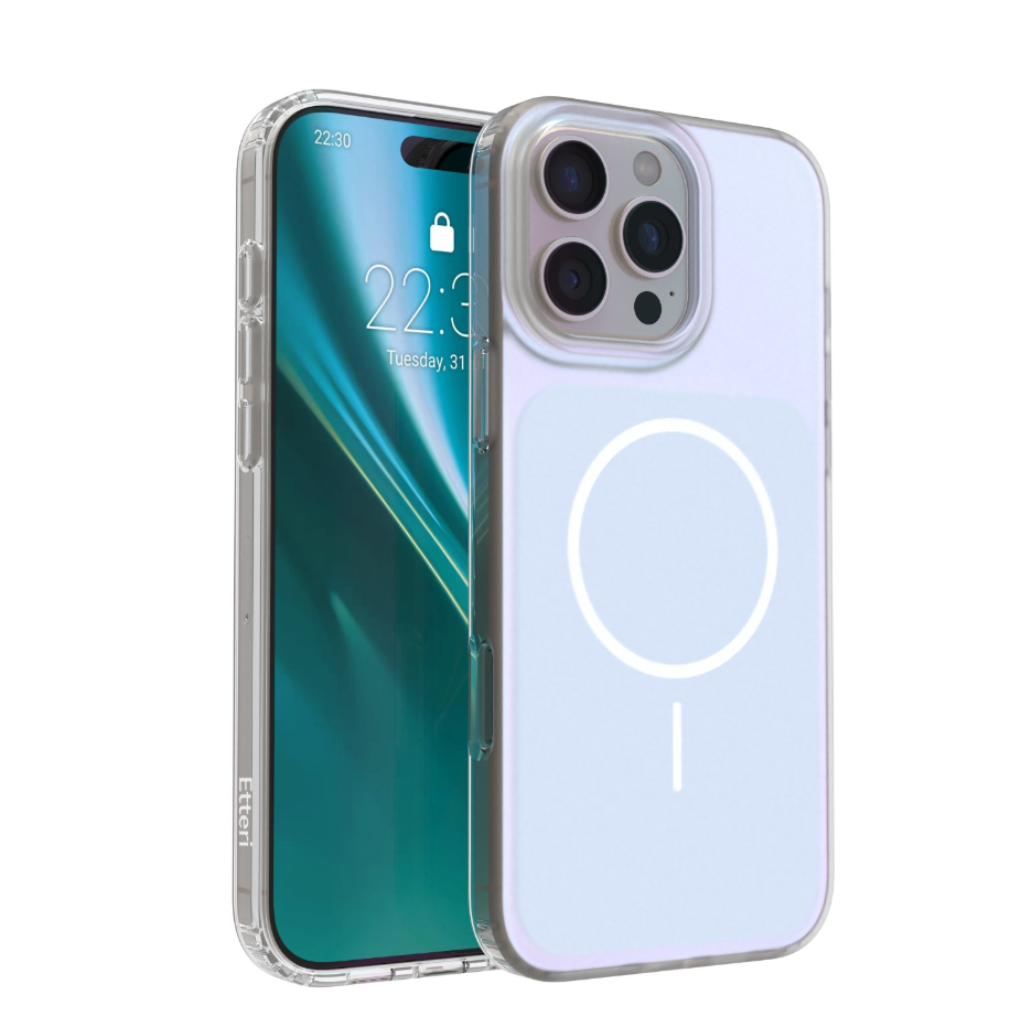 Ümbris Etteri Hidden silicone MagSafe iPhone 16 Pro Max (läbipaistev/helesinine)