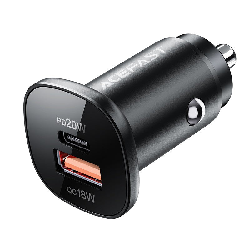Autolaadija Acefast B1 Mini 38W USB-C+USB-A (must) — SkyMobile e-pood