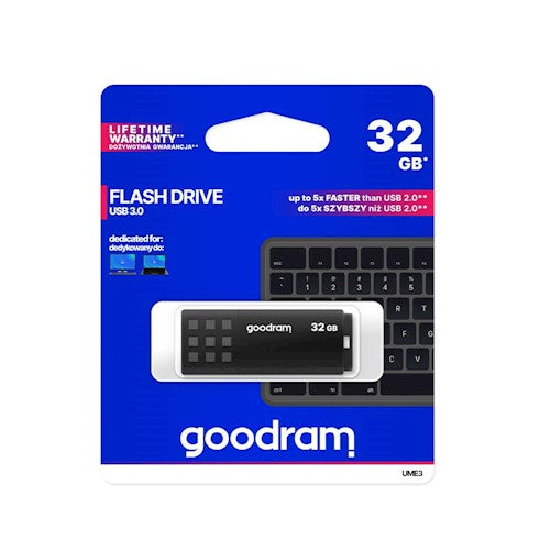 Mälupulk GOODRAM UME3 32GB USB 3.0 (must) — SkyMobile e-pood
