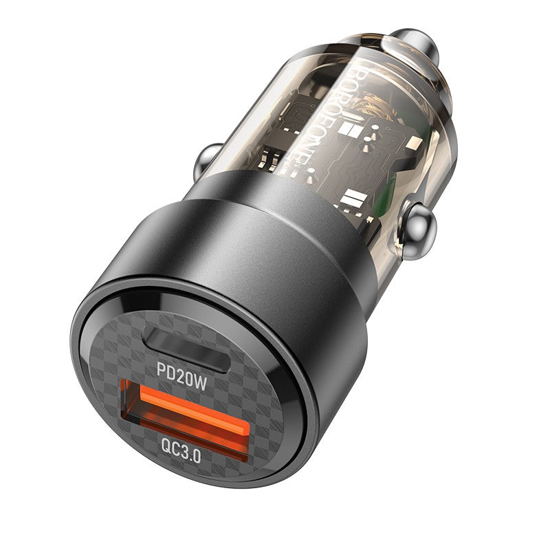 Autolaadija Borofone BZ20 PD20W+QC3.0 38W (must) — SkyMobile e-pood