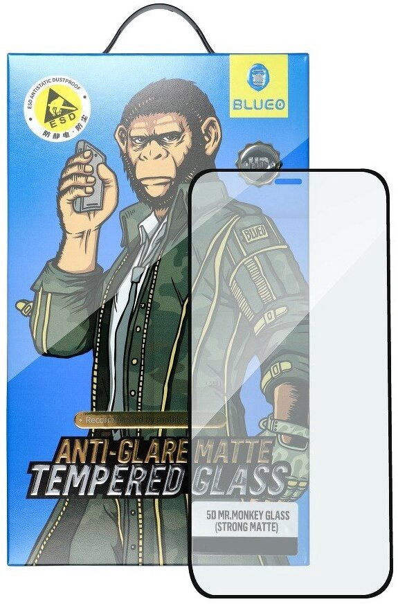 Kaitseklaas 5D Mr. Monkey Full Glue Strong Matte iPhone 12 Pro Max (must) — SkyMobile e-pood
