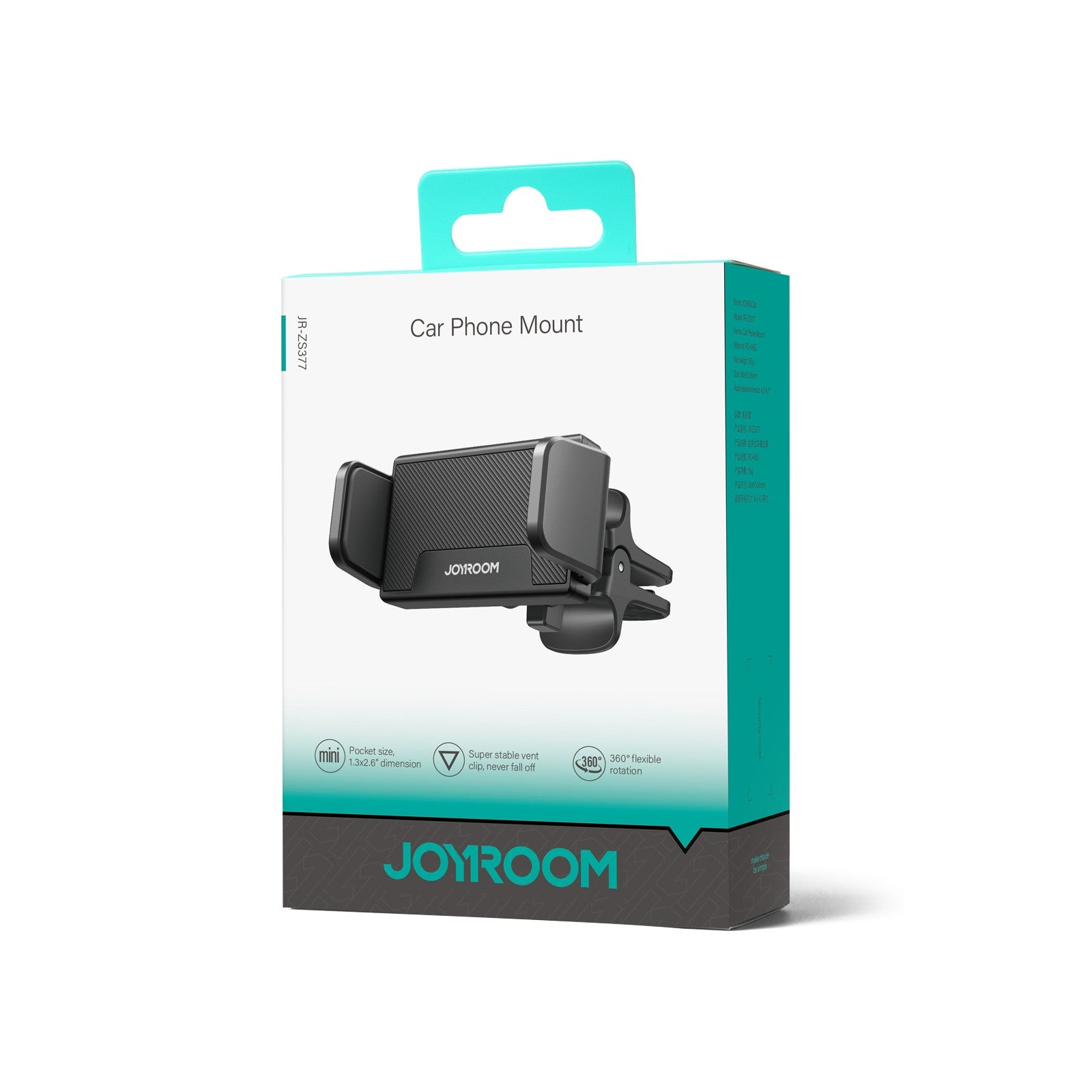 Telefoni hoidik autosse Joyroom JR-ZS377 (must) — SkyMobile e-pood