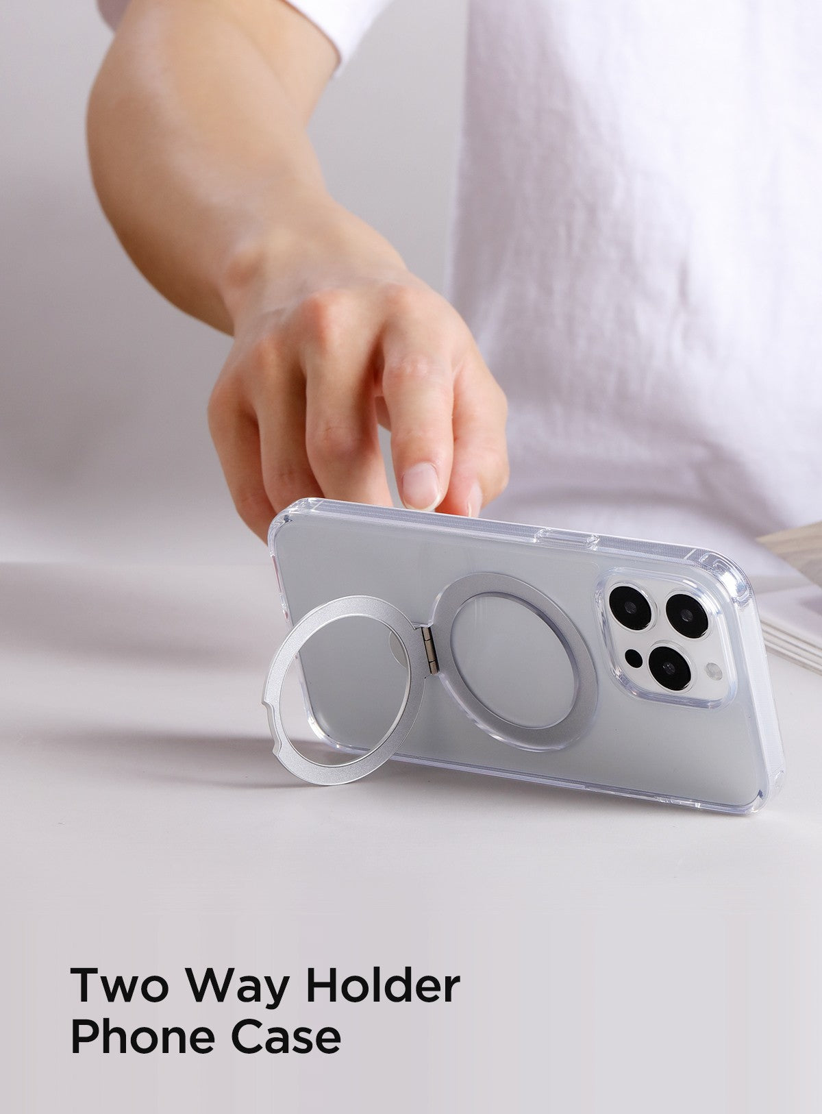 Joyroom JR-BP004 Magnetic Protective Phone Case With Holder Apple iPhone 15 Pro (hall) — SkyMobile