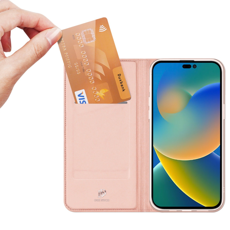 Ümbris kaanega Dux Ducis Skin Pro Apple iPhone 15 (roosa kuld) — SkyMobile e-pood