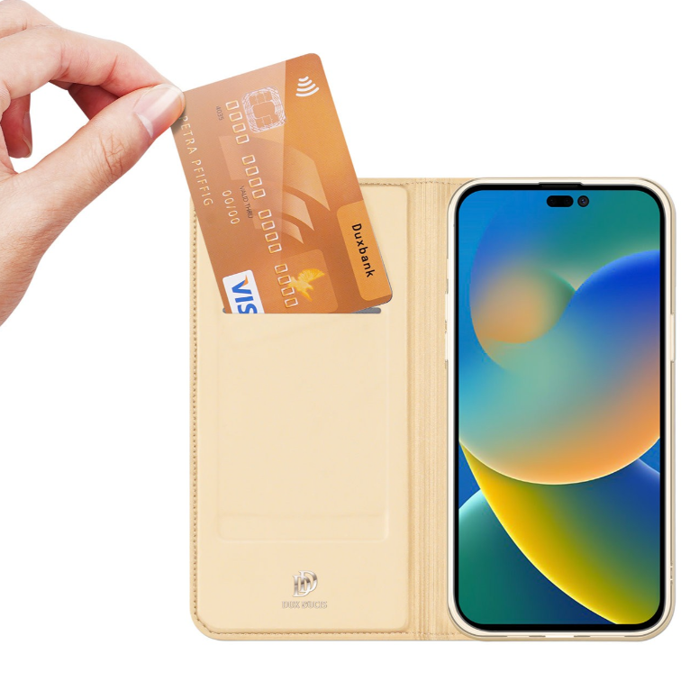 Ümbris kaanega Dux Ducis Skin Pro Xiaomi Redmi 11A / 12C / Poco C55 (kuldne) — SkyMobile e-pood