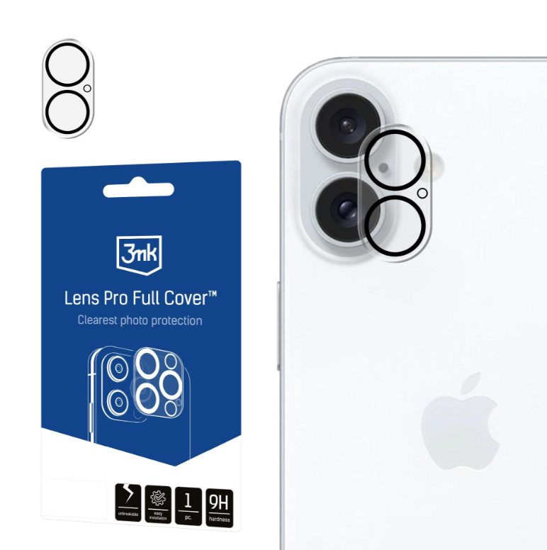 Kaitseklaas 3MK Lens Pro tagakaamerale iPhone 16 / 16 Plus (must) — SkyMobile e-pood