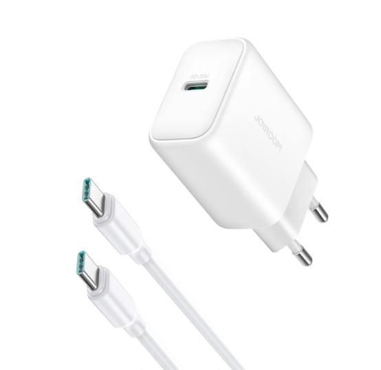 Laadija Joyroom JR-TCF24 Type-C 30W + Type-C 1.0m (valge) — SkyMobile e-pood