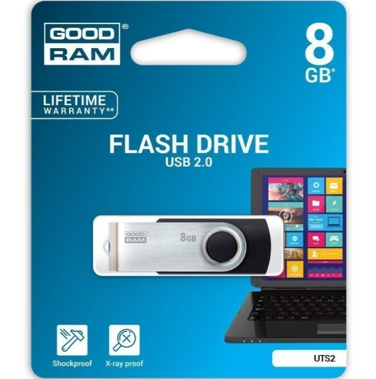 Mälupulk Goodram UTS2 8GB USB 2.0 (hõbedane) — SkyMobile e-pood