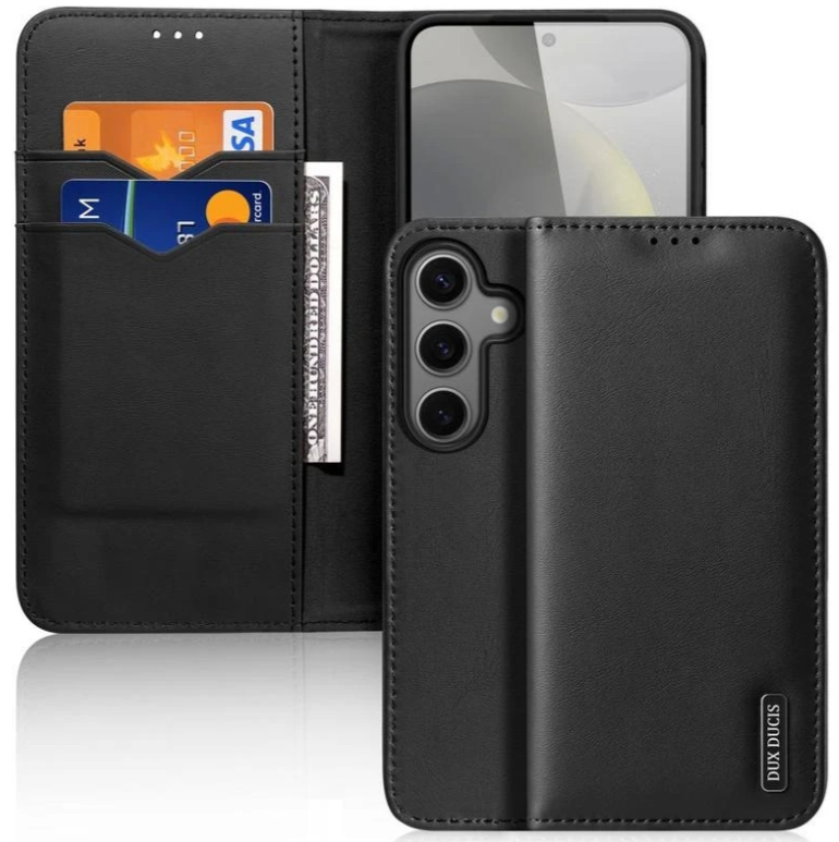 Ümbris kaanega Dux Ducis Hivo Genuine Leather Samsung S25 Ultra (must) — SkyMobile e-pood