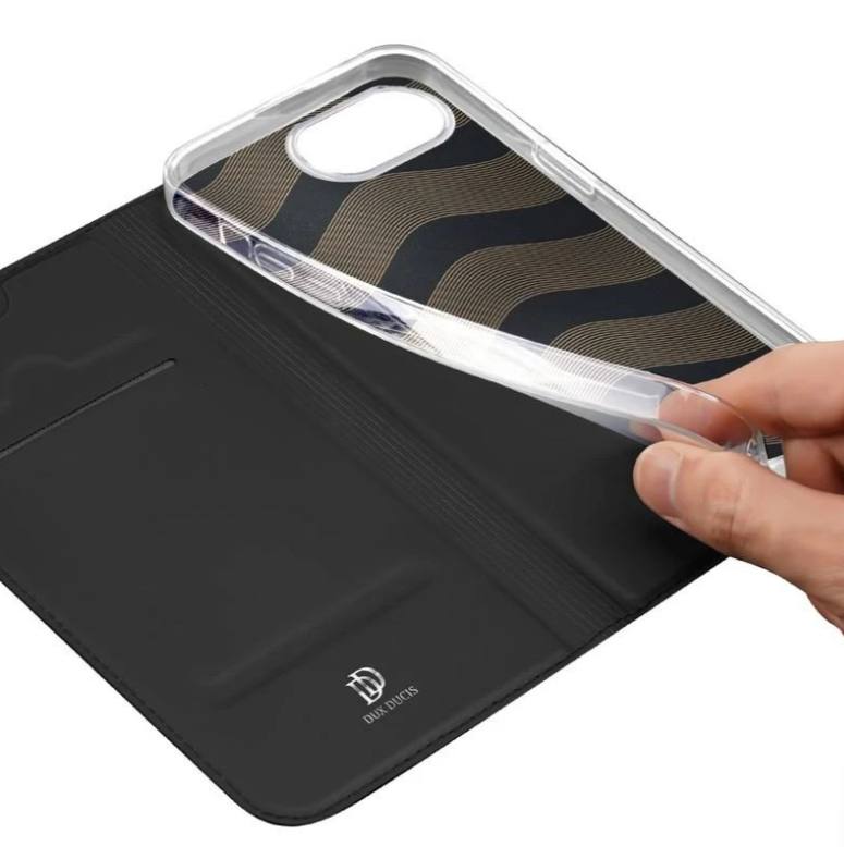 Ümbris kaanega Dux Ducis Skin Pro iPhone 16e (must) — SkyMobile e-pood