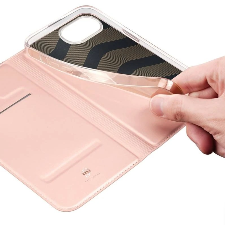 Ümbris kaanega Dux Ducis Skin Pro iPhone 16e (roosakuld) — SkyMobile e-pood