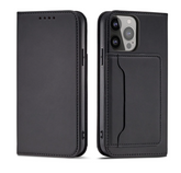 Ümbris kaanega Pouch Card Wallet iPhone 12 Pro Max (must)