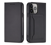 Ümbris kaanega Pouch Card Wallet iPhone 13 Pro Max (must)