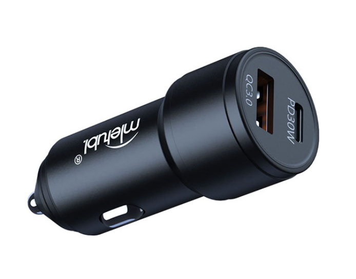 Autolaadija Mletubl MTB-CC09 USB-A / Type-C PD30W (must) — SkyMobile e-pood