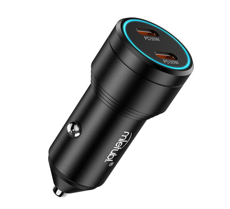 Autolaadija Mletubl MTB-CC10 2xType-C PD60W (must) — SkyMobile e-pood