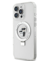 Karl Lagerfeld Ümbris IML Metal Karl&Choupette Head MagSafe iPhone 16 Pro (läbipaistev)