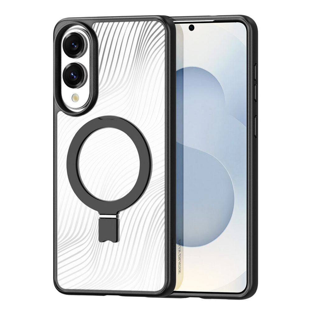 Ümbris Dux Ducis Aimo Mag Ring Stand Samsung S25 Edge (läbipaistev must) — SkyMobile e-pood