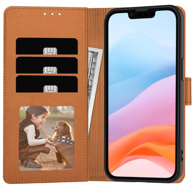 Ümbris kaanega Fancy Wallet Apple iPhone 11 (pruun) — SkyMobile e-pood