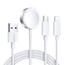 Juhe Joyroom 3in1 USB-A / Lighting+USB-C+Apple Watch (1.2m / valge) — SkyMobile e-pood