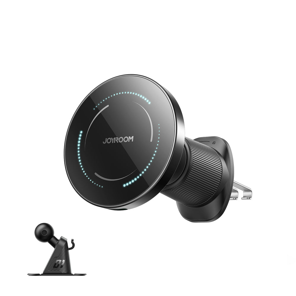 Autohoidik laadijaga Joyroom JR-ZS502 Magsafe 15W Armatuurile (must) — SkyMobile e-pood