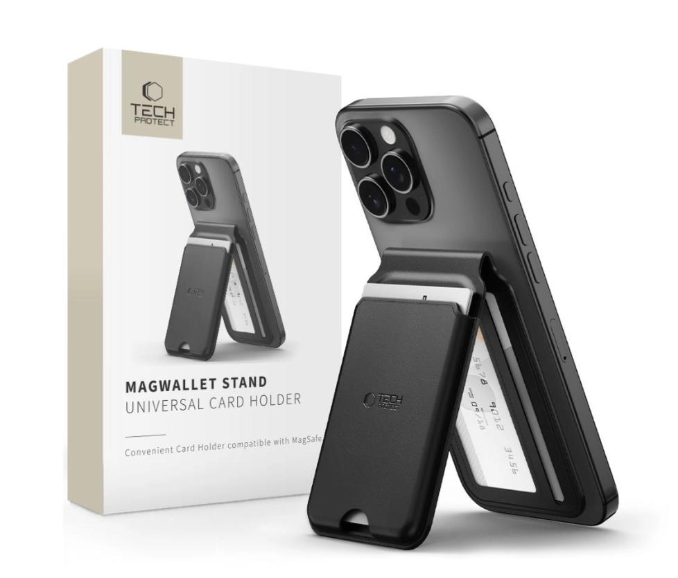Kaarditasku Tech-Protect MagWallet Stand must — SkyMobile e-pood