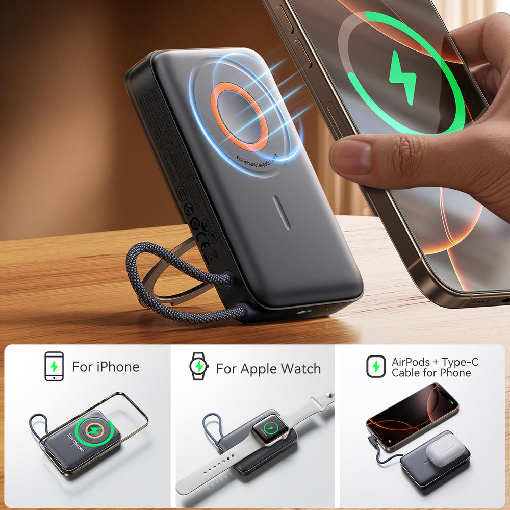 Akupank Joyroom Magsafe JR-PBM02 22.5W 10000mAh 3in1 (must) — SkyMobile e-pood