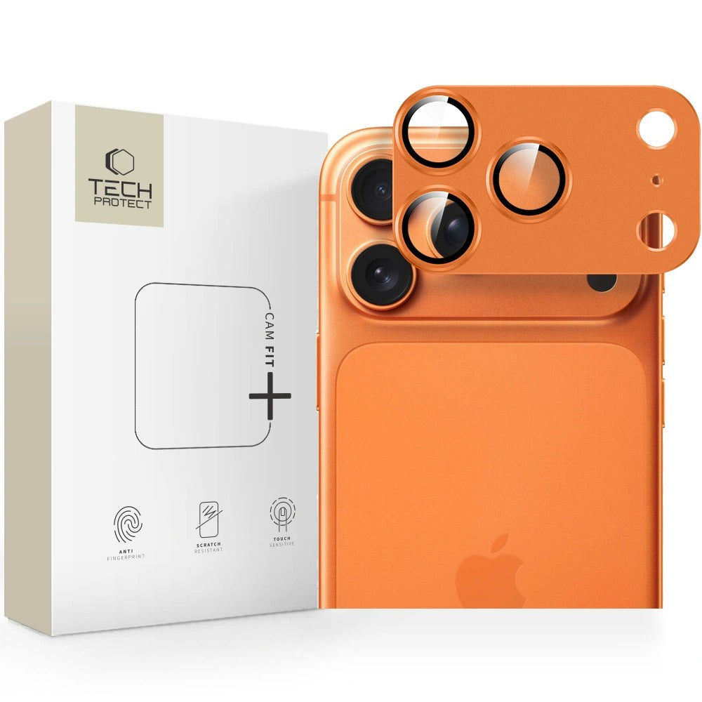 Kaitseklaas Tech-Protect CamFull Fit+ tagakaamerale iPhone 17 Pro (oranž) — SkyMobile e-pood