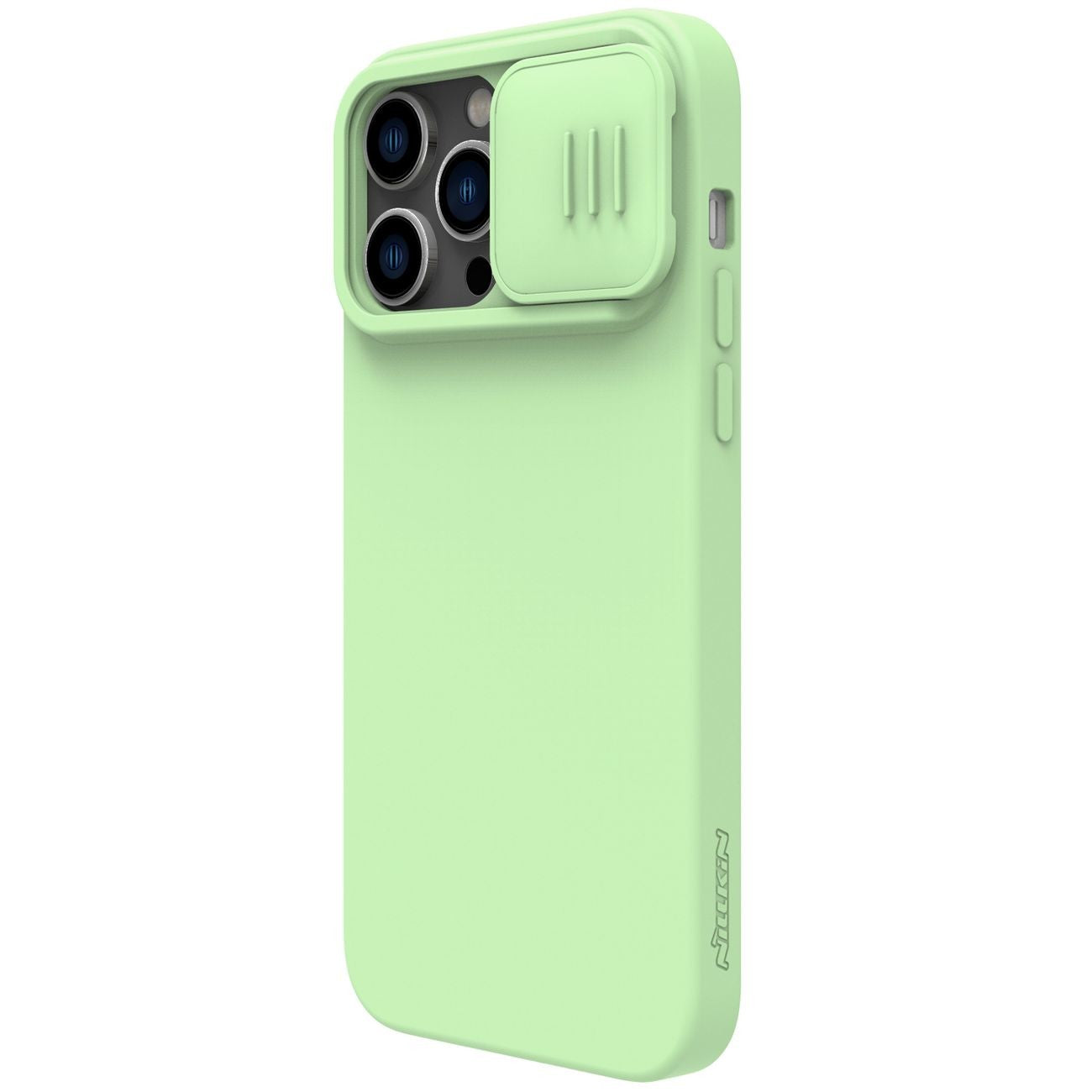 Ümbris Nillkin CamShield Silky Silicone iPhone 15 roheline — SkyMobile e-pood