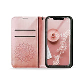 Ümbris kaanega Mezzo Book Iphone 13/14 (mandala/roosa kuld)