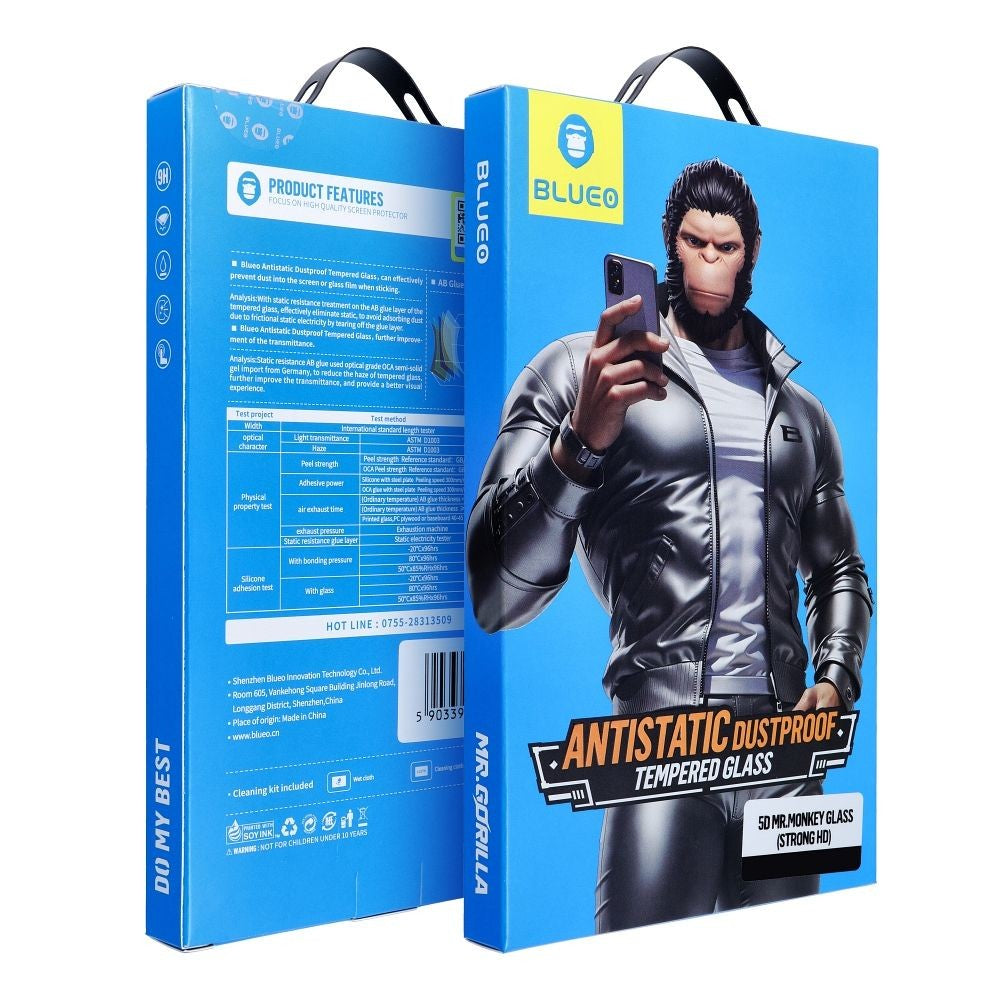 Kaitseklaas 5D Mr. Monkey Full Glue iPhone 13/ 13 Pro/ 14/ 16e (must) — SkyMobile e-pood