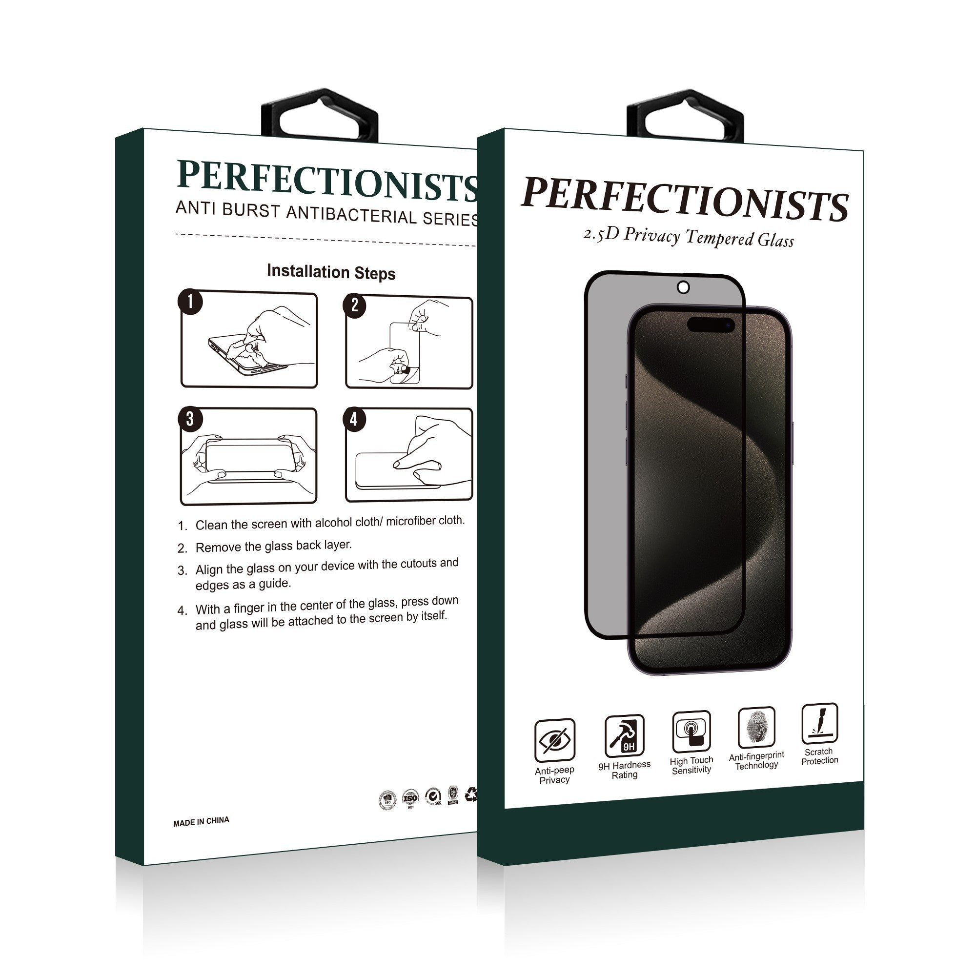Kaitseklaas 2.5D Perfectionist Privacy Samsung A37 5G / A57 5G (must) — SkyMobile e-pood