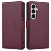 Ümbris kaanega Tech-Protect Wallet Samsung S26 (viinamari)