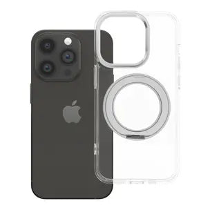 Ümbris Frame Circle Stand Magsafe Apple iPhone 14 Pro (läbipaistev/hall)