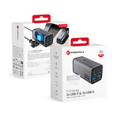 Laadija Forcell F-Energy VT-49 GaN 2 x USB C + 2 x USB A QC4.0 PD 5A 100W (hall)