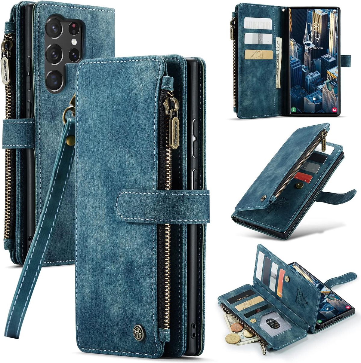 Ümbris Wallet Case Samsung S928 S24 Ultra (sinine)