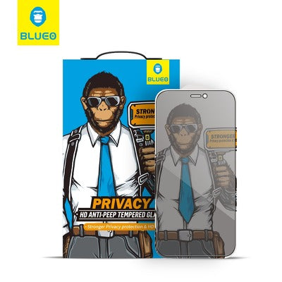 Kaitseklaas "Mr. Monkey 5D" Full Glue Strong Privacy iPhone 13/ iPhone 13 Pro/ iPhone 14/ iPhone 16e (must)