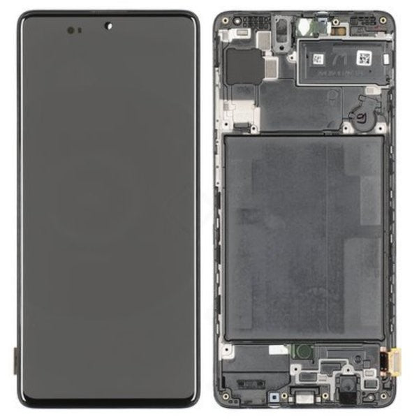 Varuosa Samsung Galaxy A71/A715 ekraan ja korpus must (Grade A)