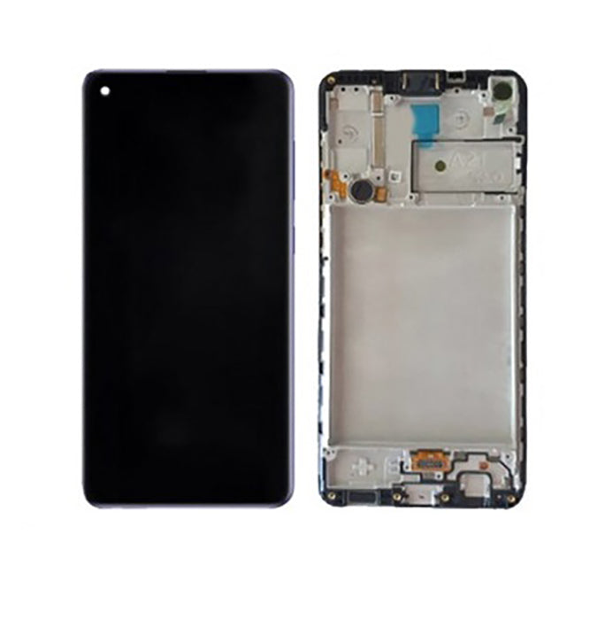 Varuosa Samsung A22 4G/A225 ekraan raamiga originaal must (service pack)