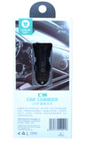 Autolaadija Leslie C18 koos 2 USB 2.4A (1A + 2A) (must)