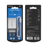 Fast Laadija BOROFONE BA21A 3A koos juhtmega microUSB (valge)