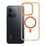 Ümbris Frame Clear Hybrid Mag Cover Xiaomi Redmi 15C (läbipaistev/oranz)