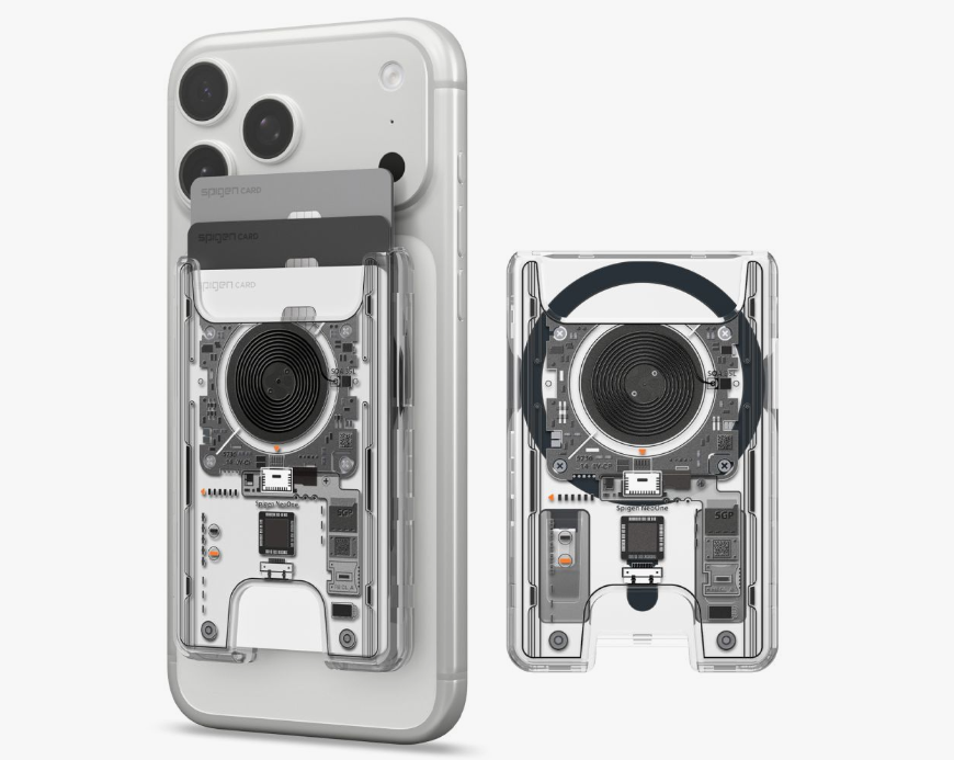 Kaarditasku Spigen Ultra Hybrid Wallet MagSafe Neo One (läbipaistev)