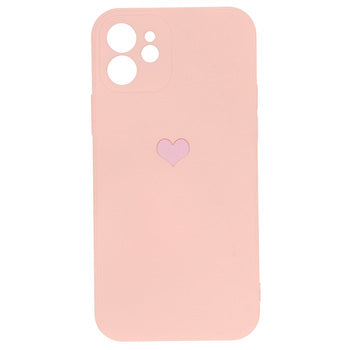 Silikoon Heart Iphone 12 (heleroosa)