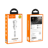 Autolaadija Hoco Z27 2,4A + Micro USB (2 sis./valge)