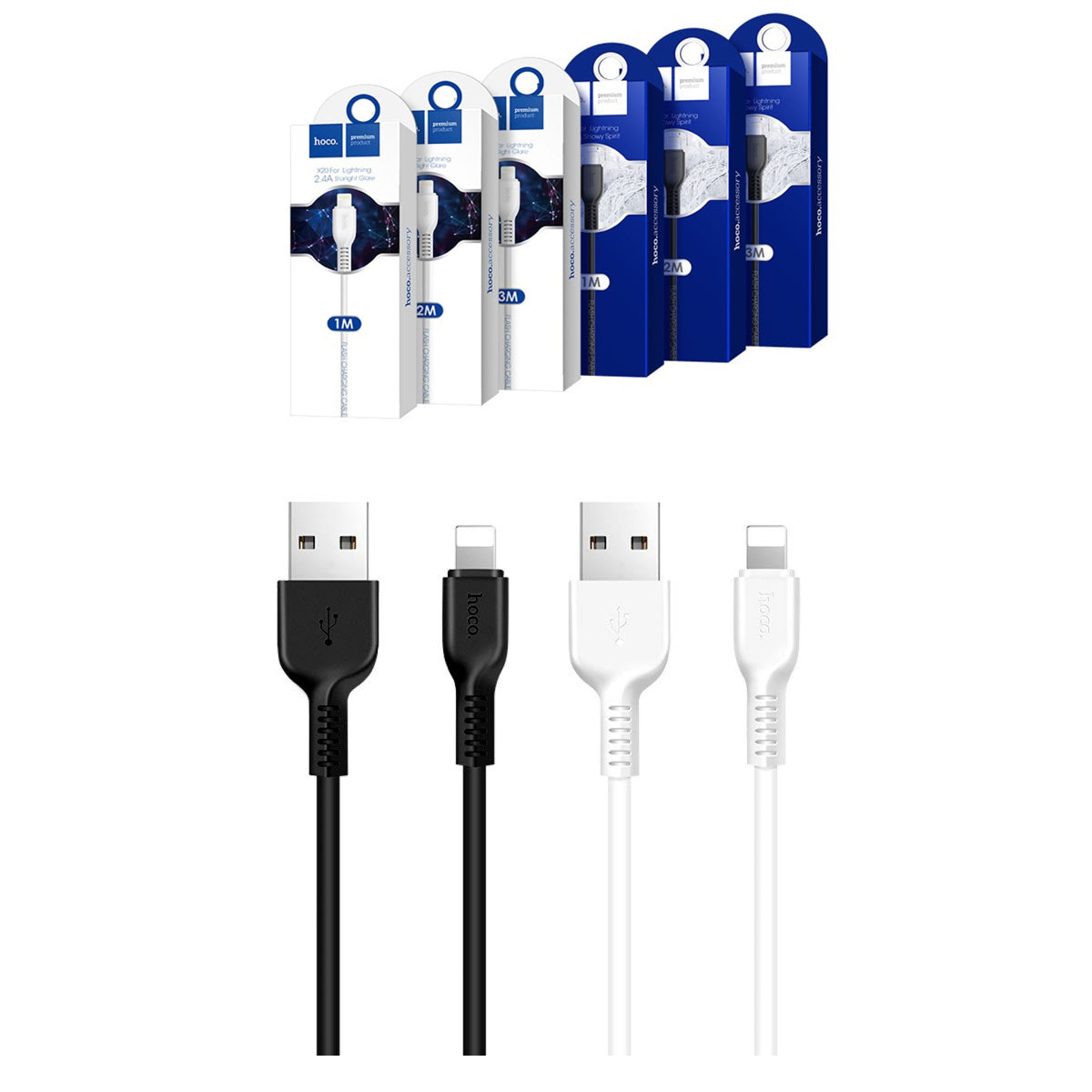 USB juhe Hoco X20 Iphone (2m/ valge)