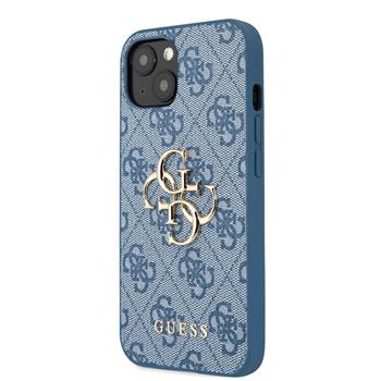 Guess PU 4G Metal Logo Case for iPhone 13 Mini (sinine)