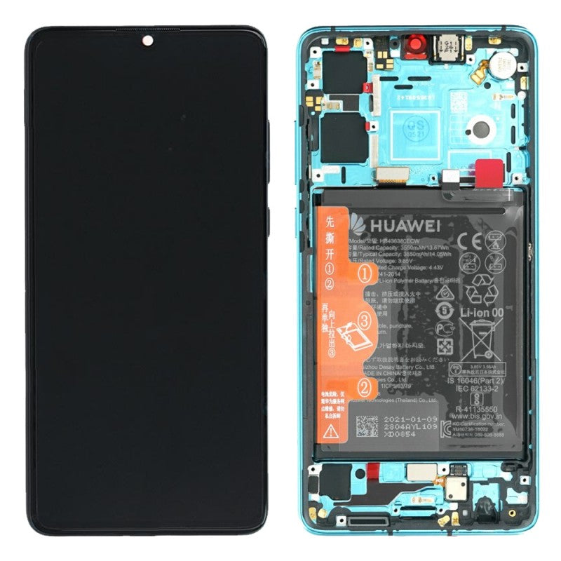 Varuosa Huawei P30 Pro ekraan+korpus+aku Aurora (service pack)