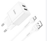 Hoco Laadija Hoco N25 2xUSB-A (2.1A) + MicroUSB (valge)