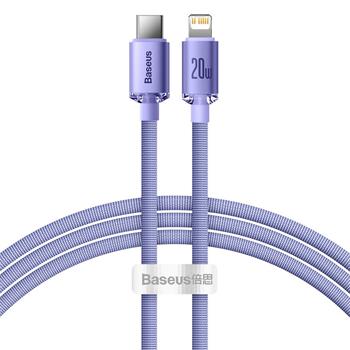 Juhe Baseus CAJY000205 Crystal Shine Series Data Cable USB-C to Lightning 20W 1,2m (lilla)